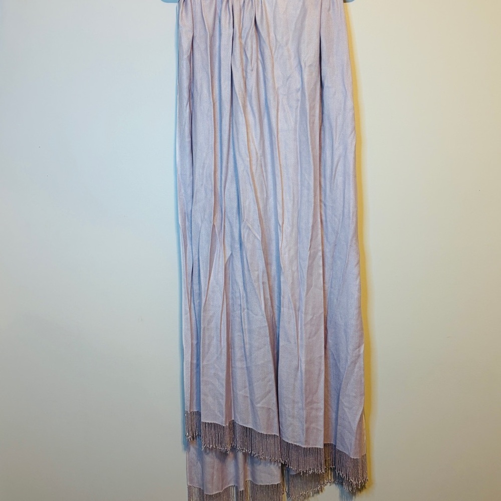 Elegant Lavender Women's Scarf with gorgeous beaded tassels
